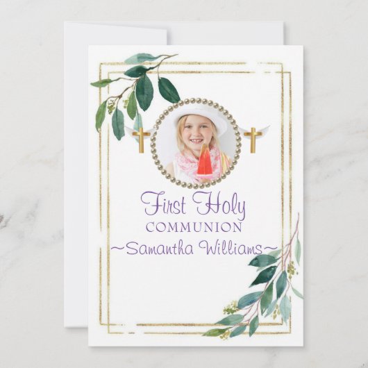 Elegant Eucalyptus Golden 1. Einladung (Rückseite)