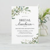 Elegant Eucalyptus Green Bridal Luncheon Einladung (Stehend Vorderseite)