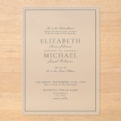 Elegant Eucalyptus Green Classic Script Wedding Acryleinladungen (Vorderseite)