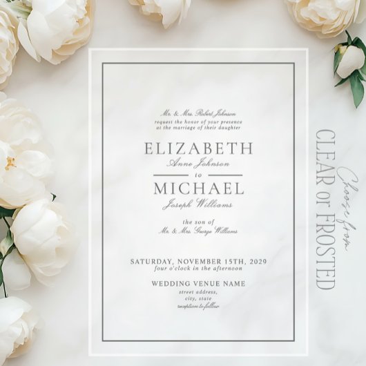 Elegant Eucalyptus Green Classic Script Wedding Acryleinladungen