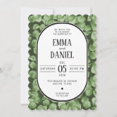 Elegant Eucalyptus Green Leaves Wedding Invitation Einladung (Vorderseite)