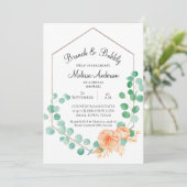 Elegant Eucalyptus Green Peach Bridal Brunch (Stehend Vorderseite)