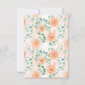 Elegant Eucalyptus Green Peach Floral Save The Date (Rückseite)