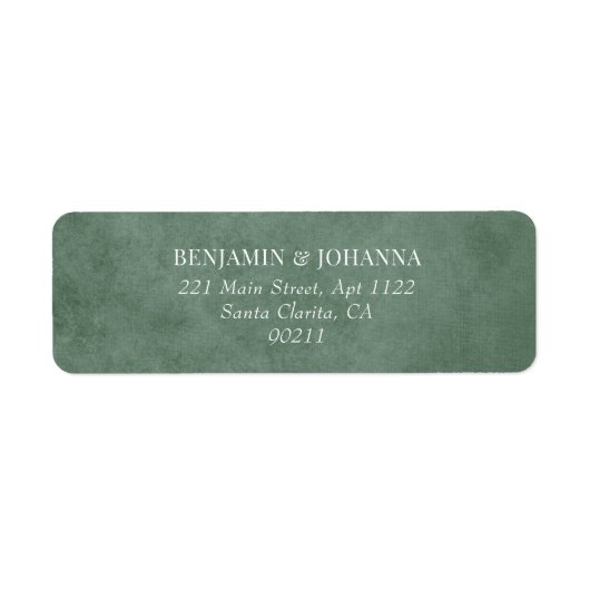 Elegant Eucalyptus Green Wedding Rücksendeadresse (Vorne)