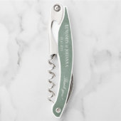 Elegant Eucalyptus Green Wedding Vielen Dank Kellnermesser (Vorderseite)