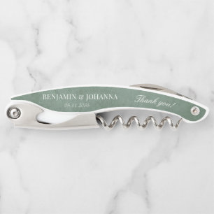 Elegant Eucalyptus Green Wedding Vielen Dank Kellnermesser