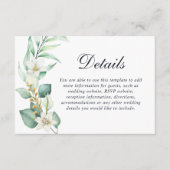 Elegant Eucalyptus Greenerage Foliage Wedding Begleitkarte (Vorderseite)