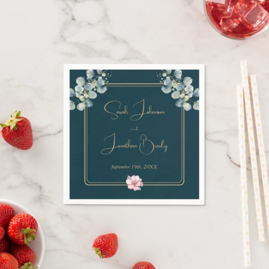 Elegant Eucalyptus Greenerage Foliage Wedding Serviette (Beispiel)