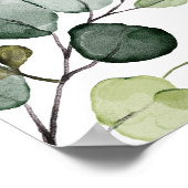 Elegant Eucalyptus Greenerenerity Wedding Welcome Poster (Ecke)