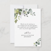 Elegant Eucalyptus Greenerenery FOTO Danke Karte (Rückseite)