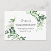 Elegant Eucalyptus Greenerenery Script Wedding Begleitkarte (Vorderseite)