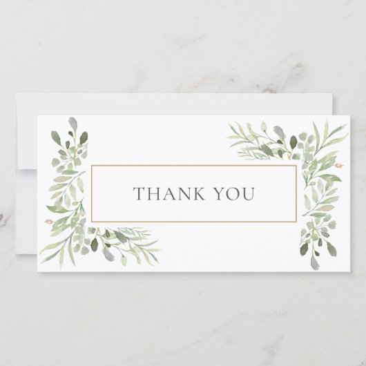 Elegant Eucalyptus Greenerenery Vielen Dank Dankeskarte (Vorderseite)