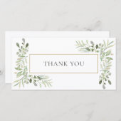Elegant Eucalyptus Greenerenery Vielen Dank Dankeskarte (Vorne/Hinten)