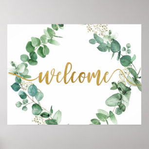 Elegant Eucalyptus Greenerity Begrüßungszeichen Poster