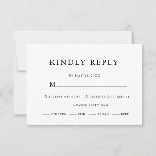 Elegant Eucalyptus Greenerity Black Script Wedding RSVP Karte (Vorderseite)