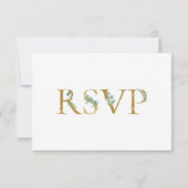 Elegant Eucalyptus Greenerity Black Script Wedding RSVP Karte (Rückseite)