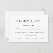 Elegant Eucalyptus Greenerity Black Script Wedding RSVP Karte (Vorne/Hinten)