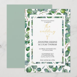 Elegant Eucalyptus Greenerity Einladung zur Hochze