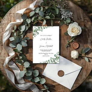 Elegant Eucalyptus Greenerity Einladung zur Hochze