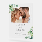 Elegant Eucalyptus Greenerity Foto Wedding Acrylschild (Winkel)