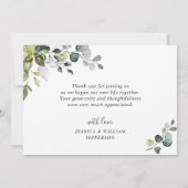 Elegant Eucalyptus Greenerity FOTO Wedding Dankeskarte (Rückseite)