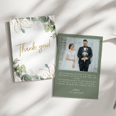 Elegant Eucalyptus Greenerity Foto Wedding Dankeskarte
