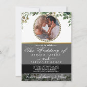 Elegant Eucalyptus Greenerity Foto Wedding Einladung (Vorderseite)