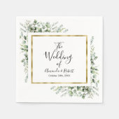 Elegant Eucalyptus Greenerity Gold Wedding Napkin Serviette (Vorderseite)