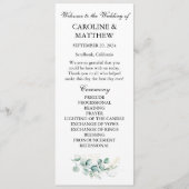 Elegant Eucalyptus Greenerity Sage Wedding Programm (Vorderseite)