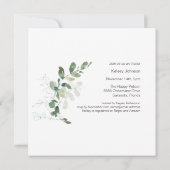 Elegant Eucalyptus Greenerity Script-Brautparty Einladung (Rückseite)