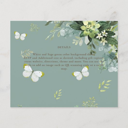 Elegant Eucalyptus Greenerity Wedding Rett Dates (Rückseite)
