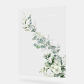 Elegant Eucalyptus Greenerity Willkommen Acrylschild (Winkel)