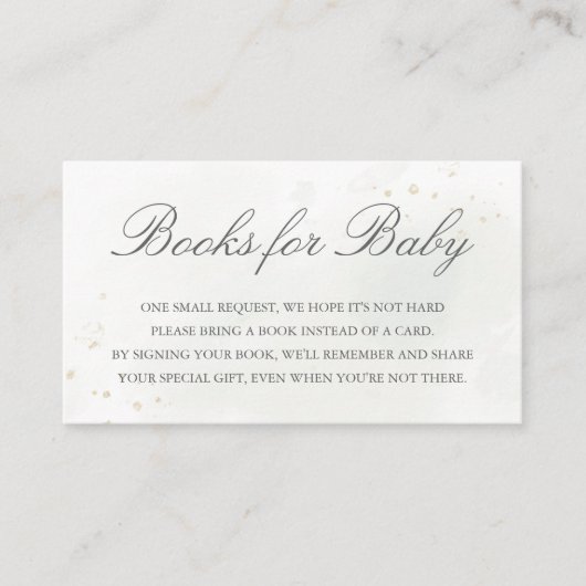 Elegant Eucalyptus Greenery Baby Book Request Begleitkarte (Vorderseite)