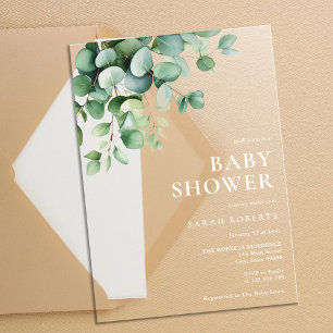 Elegant Eucalyptus Greenery Baby Shower Acryleinladungen