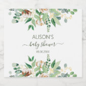 Elegant Eucalyptus Greenery Baby Shower Bierflaschenetikett (Einzelnes Label)