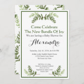Elegant Eucalyptus Greenery Baby Shower Einladung (Vorne/Hinten)