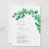 Elegant Eucalyptus Greenery Baby Shower Einladung (Vorderseite)