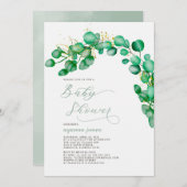 Elegant Eucalyptus Greenery Baby Shower Einladung (Vorne/Hinten)