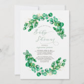 Elegant Eucalyptus Greenery Baby Shower Einladung (Vorderseite)