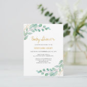 Elegant Eucalyptus Greenery Baby Shower Einladungspostkarte (Stehend Vorderseite)