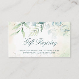 Elegant Eucalyptus Greenery Baby Shower Registry Begleitkarte