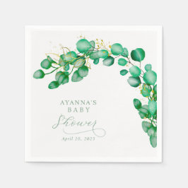 Elegant Eucalyptus Greenery Baby Shower Serviette