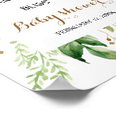 Elegant Eucalyptus Greenery Baby Shower Willkommen Poster (Ecke)