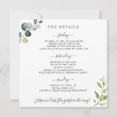 Elegant Eucalyptus Greenery Bachelorette Weekend Einladung (Rückseite)