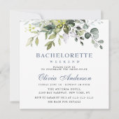 Elegant Eucalyptus Greenery Bachelorette Weekend Einladung (Vorderseite)