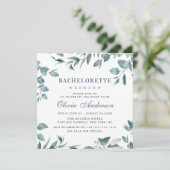 Elegant Eucalyptus Greenery Bachelorette Weekend Einladung (Stehend Vorderseite)