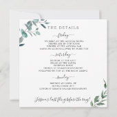 Elegant Eucalyptus Greenery Bachelorette Weekend Einladung (Rückseite)