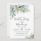 Elegant Eucalyptus Greenery Birthday Party Einladung (Vorderseite)