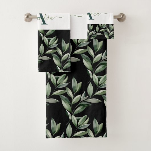 Elegant Eucalyptus Greenery Botanical Towel Set (Insitu)