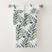 Elegant Eucalyptus Greenery Botanical Towel Set (Insitu)